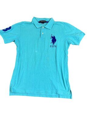 U.S. Polo Assn. Mens Turquoise Short Sleeve Polo Shirt Size M Embroidered #3